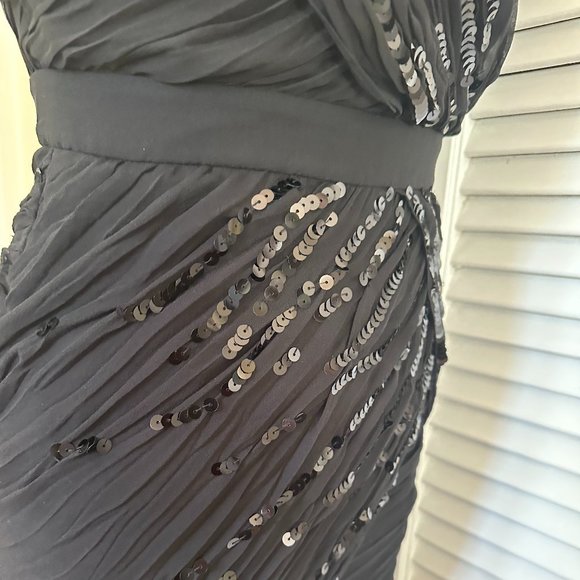 DIANE VON FURSTENBERG BLACK SILK STRAPLESS PARTY DRESS WITH SEQUINS. SIZE 4 - Picture 3 of 15